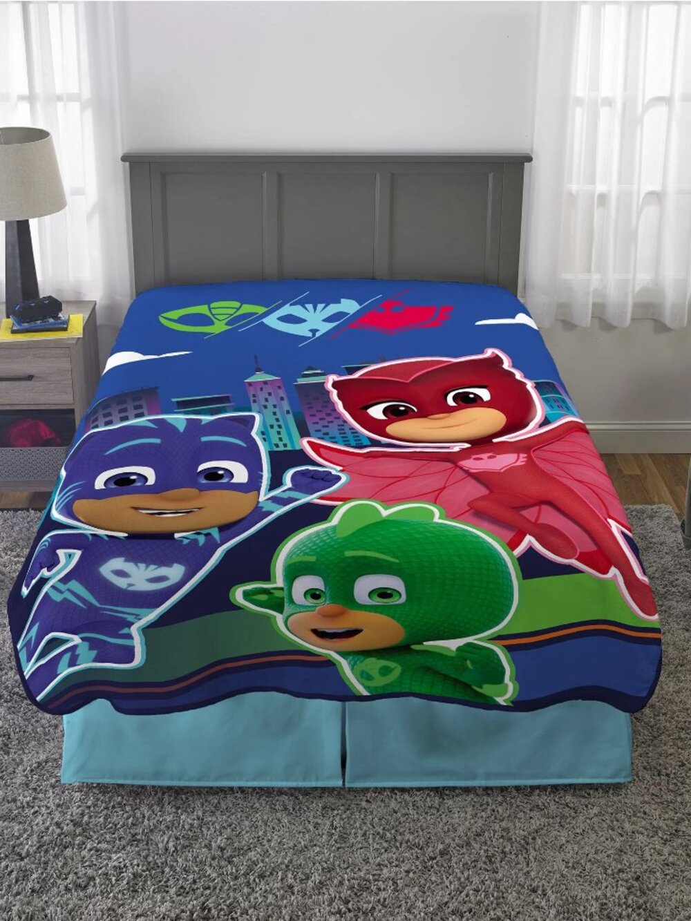 PJ MASKS FLYING UP SUPER SOFT BLANKET (62 IN X 90 IN)